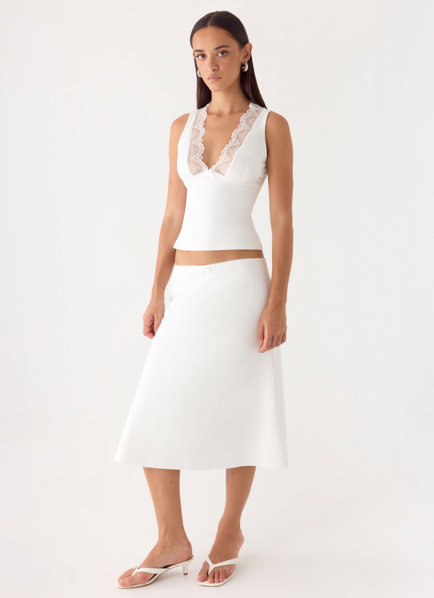 Marquas Midi Skirt - White view 4
