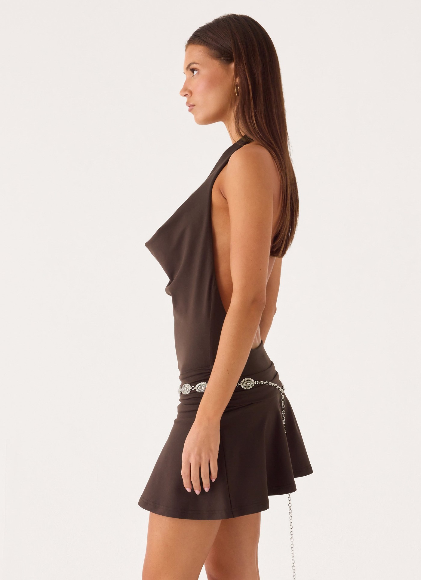 Rude Love Belt Mini Dress - Chocolate view 3