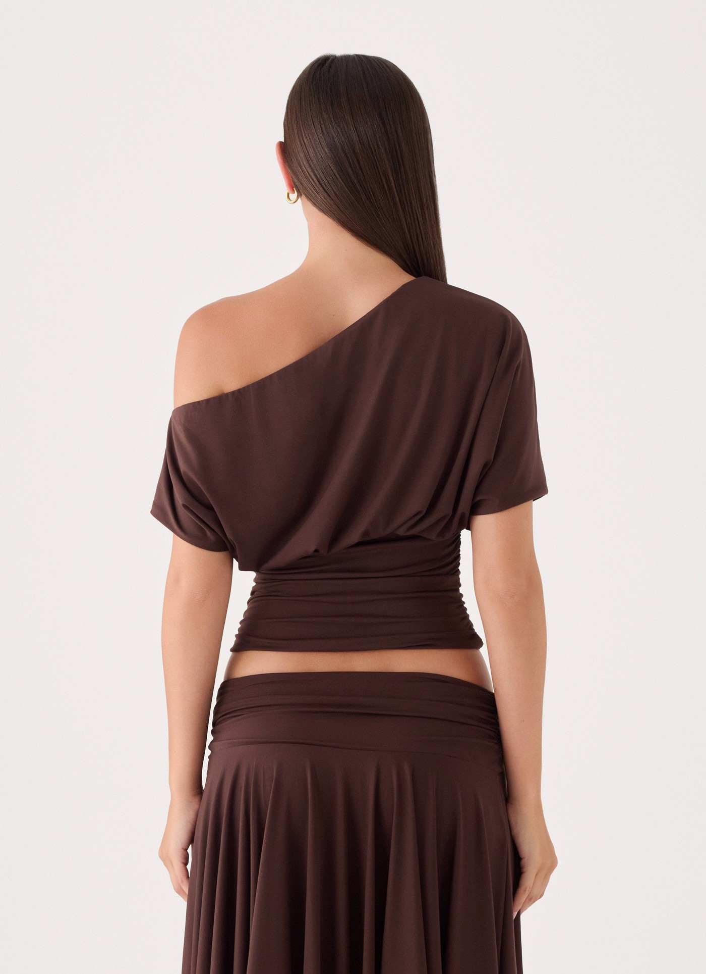 Perrie Asymmetrical Top - Chocolate view 3