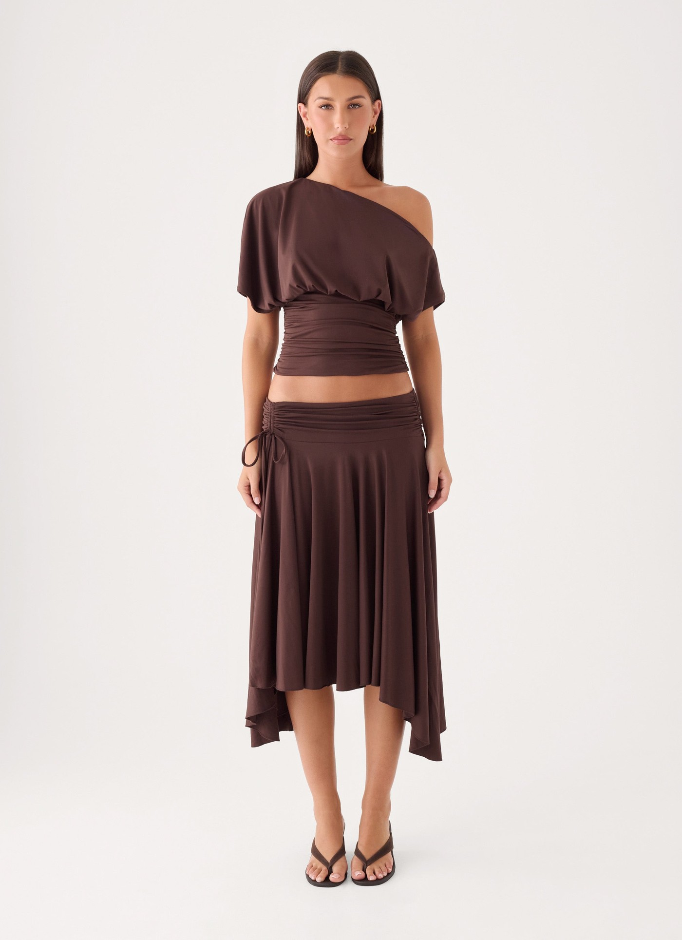 Perrie Asymmetrical Top - Chocolate view 4