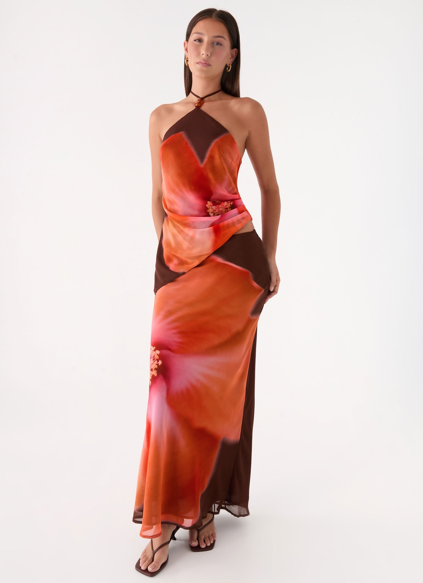 Plot Twist Maxi Skirt - Chocolate Blossom view 4