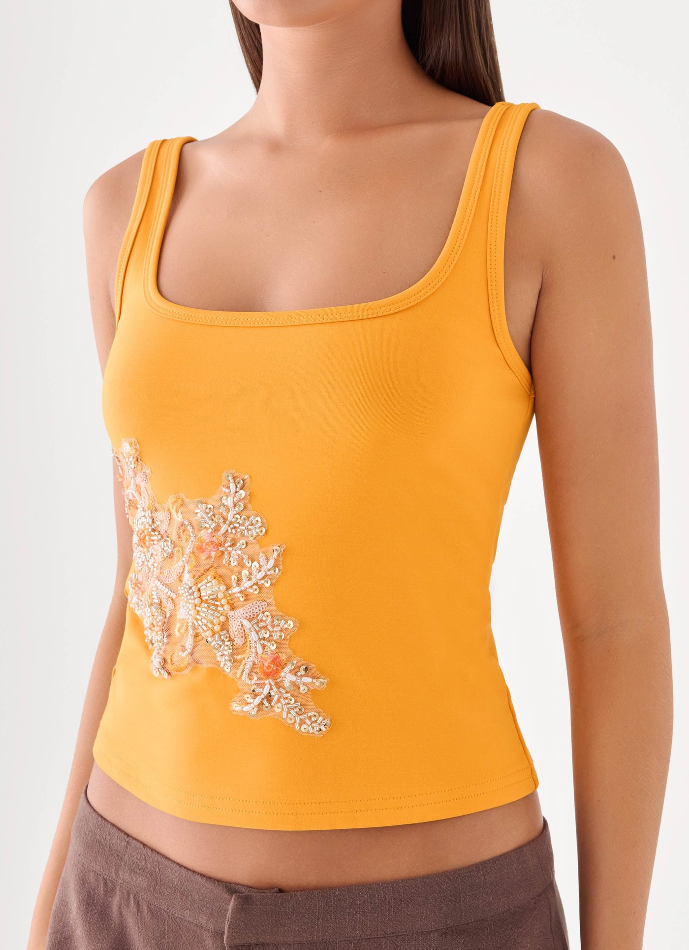 Michele Floral Top - Saffron view 4