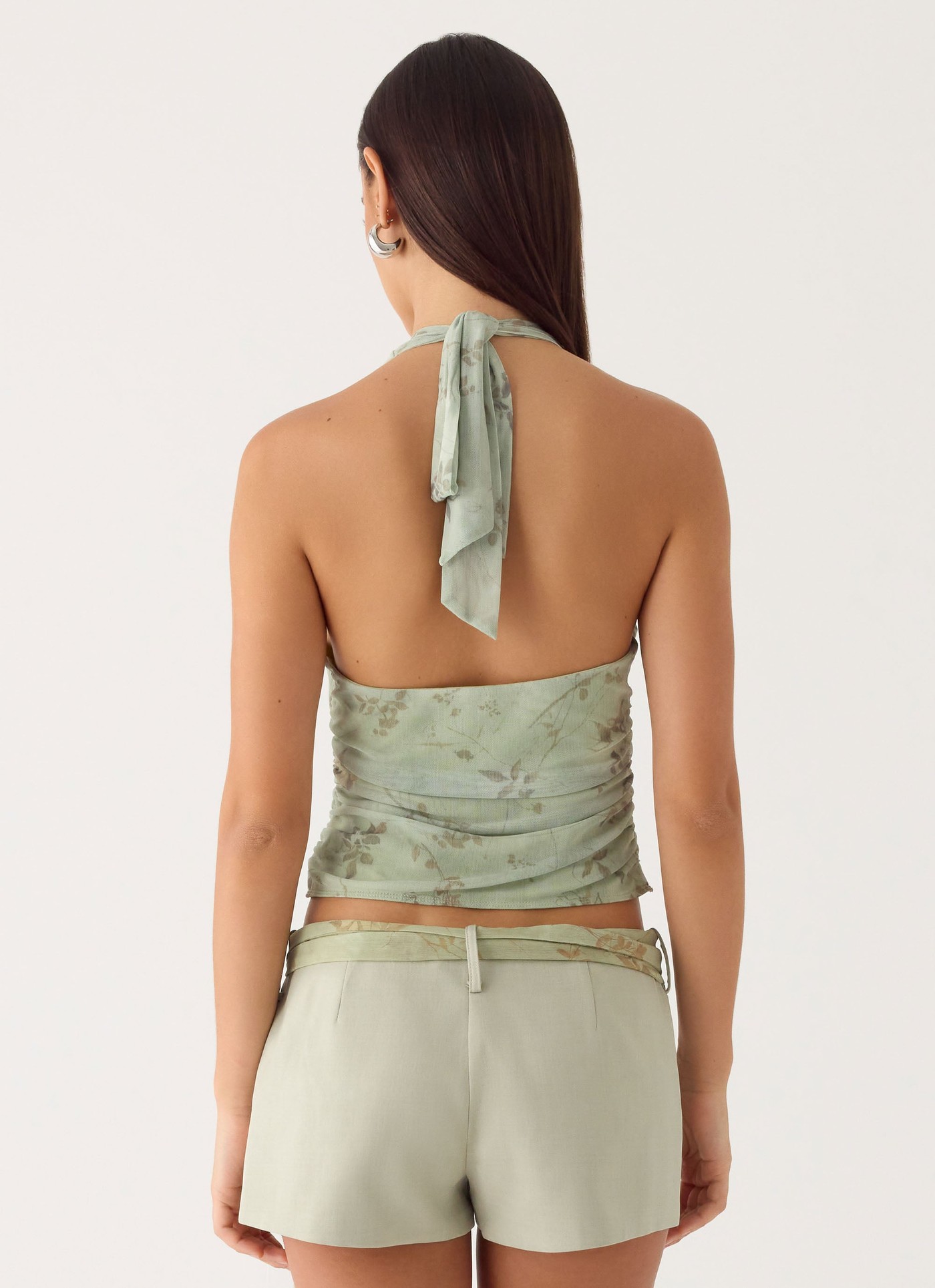 Ariane Sash Shorts - Sage view 4