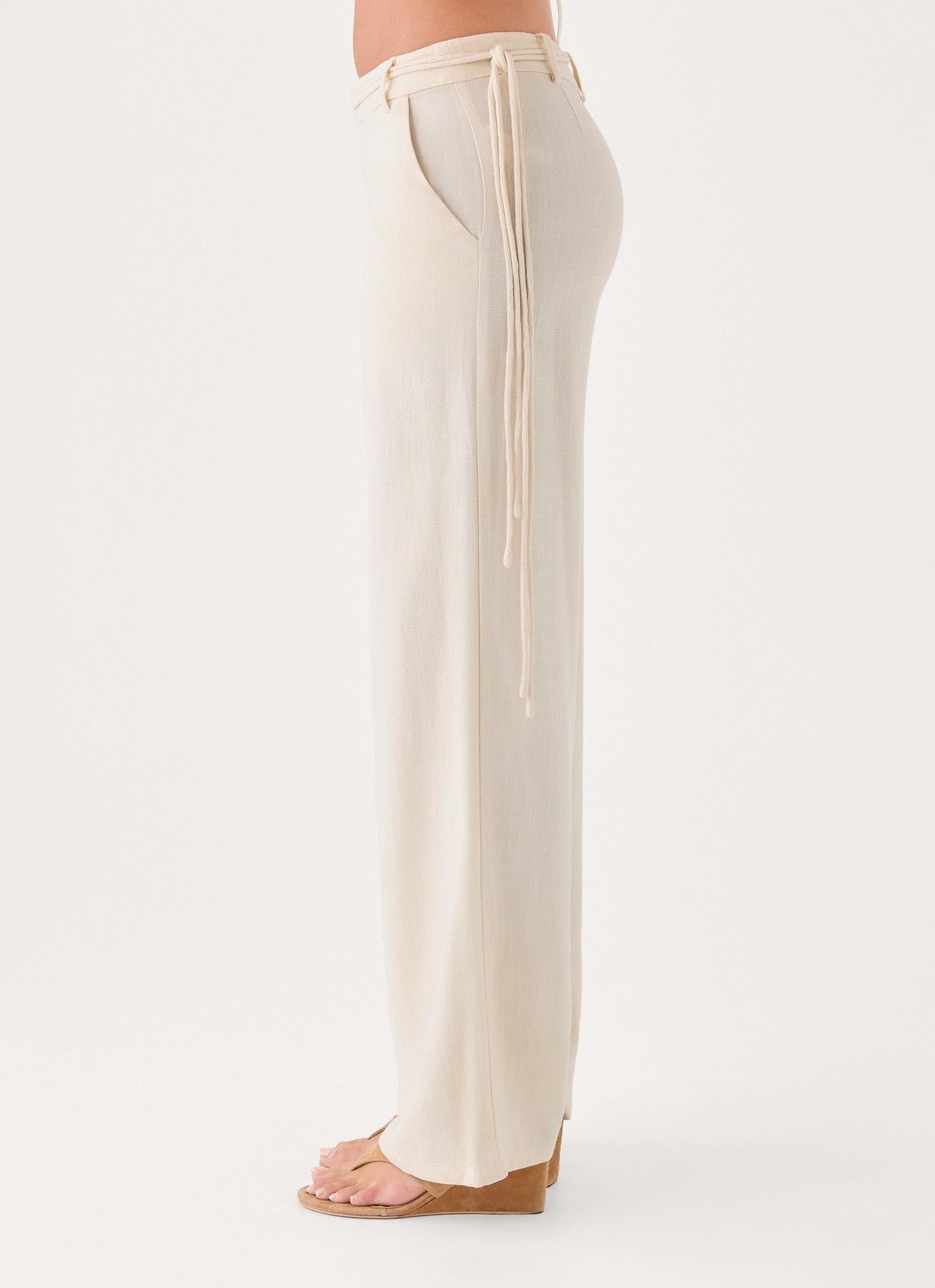 Pearl Coast Linen Pant - Ivory view 3